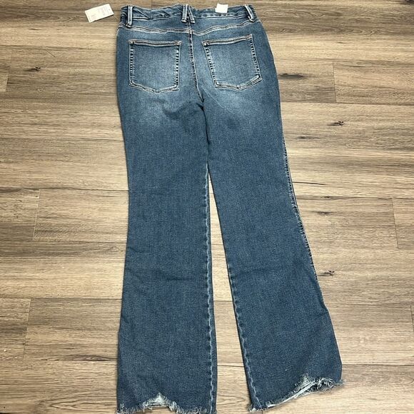 Good American Boot Cut Jeans Chew Hem Indigo Dark Wash 14/32 - Picture 3 of 7